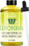 Lemongrass Essential Oil - Therapeutic Grade for Aromatherapy, Diffuser, Skin, Hair, Candle, Soap, Dropper - 4 fl oz - Lemon Grass Oil - Lemon Gra...