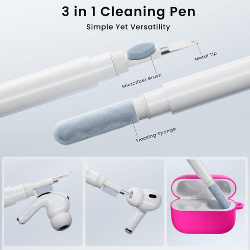 ORNARTO for Airpods Pro 2nd/1st Generation Case with Cleaner Pen, Eartips Cover, Full Protective Soft Silicone for AirPods Pro Case 2022/2019 with...