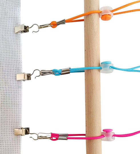 Sexyppl 24Pcs Cross Stitch Side Clips?Cross-Stitch Fabric Holders?High Elasticity Fabric Tension Embroidery clamp?Adjustable Fabric Fastening Clip...