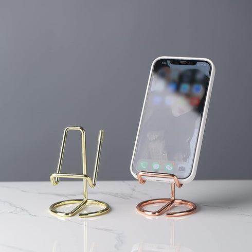 Cell Phone Stand, Business Card Holder, Mobile Phone Holder – Metal Wire Cellphone Cradle Dock, Compatible with iPhone/Android Phones/iPad Mini/Ki...