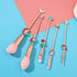 Mermaid Princess Makeup Brushes, Coshine 5pcs Mermaid Anime Metal Makeup Brush Set, Pink Cute Cosmetic Brush...