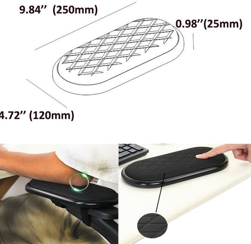 Ergonomic Mouse Tray for Chair Arm Rest Mouse Pad Armrest with Wrist Rest Elbow Support Mouse Platform Gaming Chair Arm Mouse Tray Chair Mount Arm...