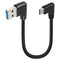 GELRHONR 90 Degree USB Type C Cable, 18W Fast Charging USB A to USB C Cable (Black-Left-0.25M)...
