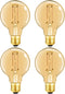 LEOOLS Dimmable G25 led Bulb 60W E26 led Edison Bulb CRI95 Warm White 600LM Amber Glass e26 6W led Globe Bulb for Ceiling Fan,Chandelier,Vanity Li...