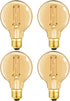 LEOOLS Dimmable G25 led Bulb 60W E26 led Edison Bulb CRI95 Warm White 600LM Amber Glass e26 6W led Globe Bulb for Ceiling Fan,Chandelier,Vanity Li...