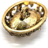 10 pcs Whole Oval Cut Champagne Rhinestone Vintage Copper Hollow Metal Shank Sewing Coat Buttons -25mm -1"...