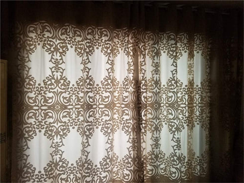 1 Panel Luxury European Sheer Curtain Grommet Top Floral Embroidery Sheer Curtain for Living Room Hollow Semi-Shading Voile Curtain Simple Modern ...