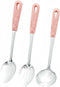 3 Pcs Stainless Steel Serving spoons set Slotted Spoon Serving Spoon Soup Ladle Spoon Cooking Serving Utensils Set Cooking Spoon (Pink)...