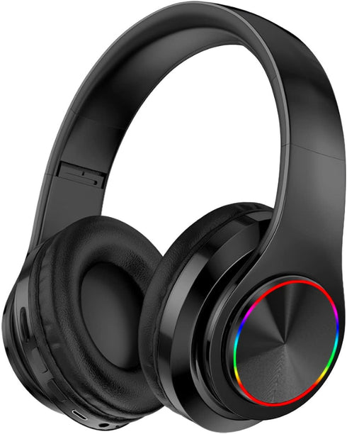 Wireless Bluetooth Headphones-Colorful Lights,Large Battery Capacity,Foldable,Bluetooth 5.0,10 m Range,Stereo Surround,Built-in Microphone,Comfort...