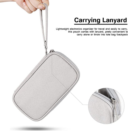 Electronics Organizer Bag Case Pouch Cable Charger Organizer Case Travel Shockproof Cord Carrying Case for Earphone Powerbank USB Hard Drive SD Ca...