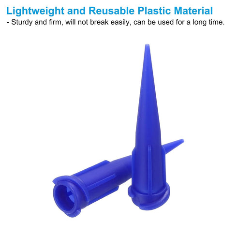 PATIKIL 22Ga Tapered Tip Dispensing Needle, 20Pcs Plastic Needle Tube Blunt Tips with Luer Lock for Glue Oil Applicator, Blue...