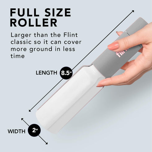 Flint Plus XL Retractable Lint Remover & Pet Hair Roller for Clothes – Refillable & Reusable Lint Roller with 140 Extra Sticky Tear-Off Sheets – V...