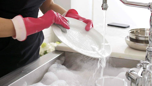 Casabella Premium Waterblock Cleaning Gloves - 2 Pair (4 Gloves) Pink - Small...