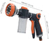 Garden Hose Nozzle with 8 Spray Patterns and 100cc Soap Dispenser Bottle - Ideal for Watering Plants, Car Wash, Pup Jet Dog Wash, Showering Pet, L...