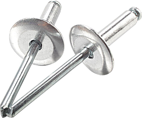 Linkup 50pcs pack 1/4" x 5/8" Large flange Pop blind Rivets,Large Head aluminum rivets,6.4mm x 16mm pop rivets,Aluminum Body Steel Mandrel Rivets ...