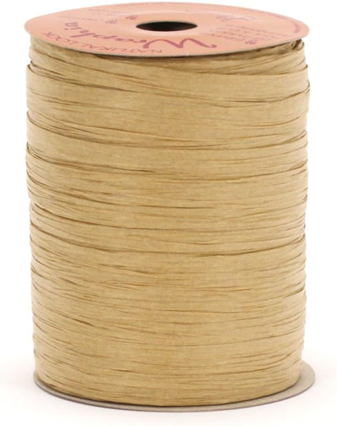 Berwick Offray Matte Light Brown Raffia Ribbon, 1/4'' Wide, 100 Yards...