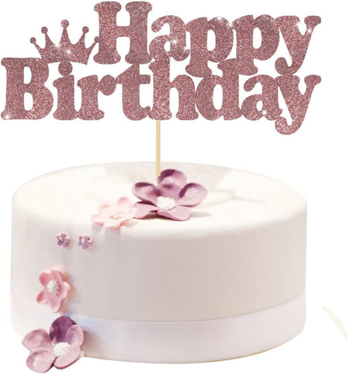 Rose Gold Birthday Tiara and Sash for Women, Fabulous 80th Birthday Party Favor...