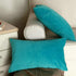 Artcest Set of 2, Cozy Solid Velvet Throw Pillow Case, Decorative Couch Cushion Cover, Soft Sofa Euro Sham with Zipper Hidden, 12"x20" (Light Teal...