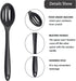 Large Mixing Spoon Heat Resistant Silicone Basting Utensil Spoon Non Stick Serving Spoon for Mixing, Baking,4 Pieces,Color Random...