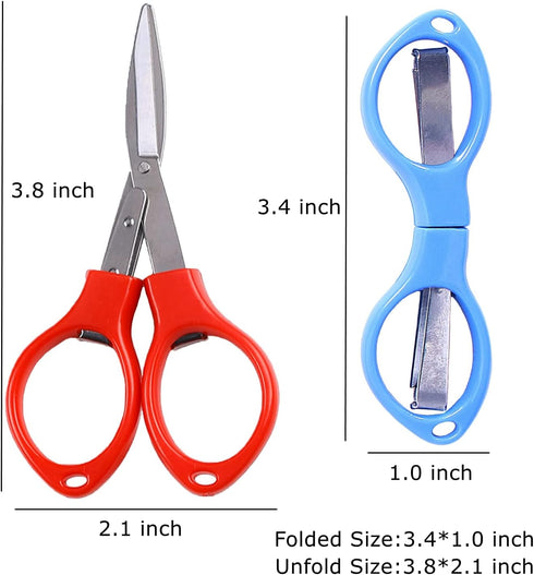 3 Pcs Folding Scissors,Portable Mini Travel Trip Scissors,Safety Foldable Small Scissors,Crafting Scissors,Stainless Steel Telescopic Cutter Used ...