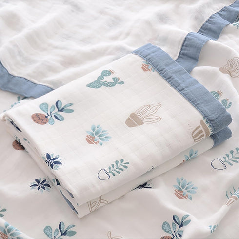 Muslin Soft Swaddle Blankets, Muslin Quilt Baby Blanket for Boy Girl Toddler Daycare, Kids Swaddle Wrap, 43X45inchs (Potted Plant)...