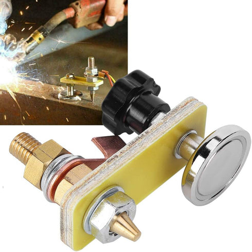 Welding Magnetic Single Head, Soldering Grounding Connector Tool Welding Magnet Ground Clamp with Thickened Insulation Board...