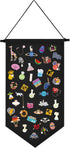 Kunyeah Wall Hanging Brooch Organizer Storage Case Colorful Canvas Pin Board Stand Enamel Pin Badge Hanging Holder Display Banner Earrings Collect...