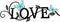 Metal Butterfly Love Sign Wall Decor Metal Black Love Word Sign Rustic Home Letter Ornament Cutout for Home Office Living Room Hanging Wall Decora...