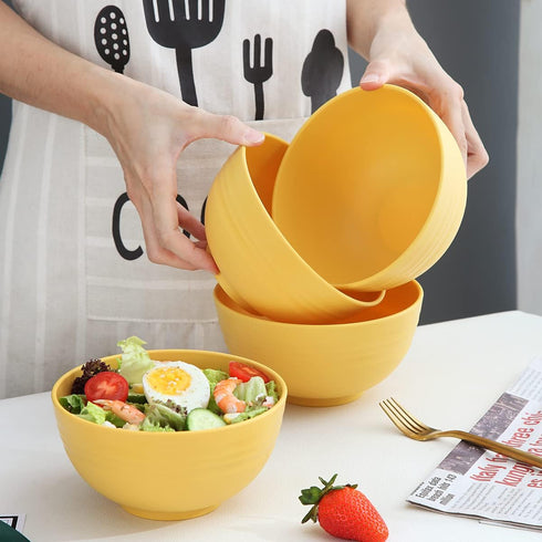 Kyraton Cereal Bowls 4 Pieces, Unbreakable And Reusable Light Weight Bowl For Rice Noodle Soup Snack Salad Fruit Dishwasher Safe, Microwave Safe B...