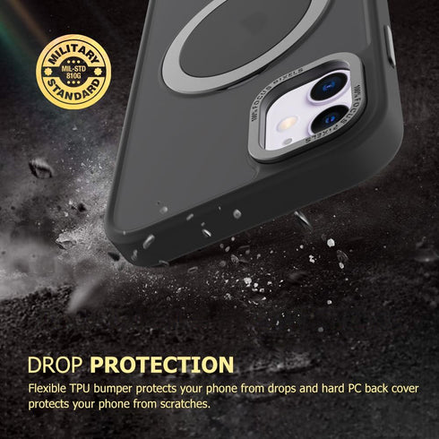 Puxicu Magnetic for iPhone 11 Case, Magnetic Invisible Stand, Compatible with MagSafe, Slim Hard Design, Shockproof, Drop Protection, Black...