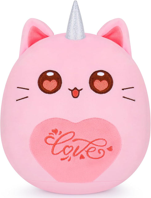 Auspicious beginning Unicorn Cat Plush Toys- 11" Caticorn Plush Toy Stuffed Animals, Pink Cat Plushie, Cute Cat Plushie Toy, Kawaii Plushies Room ...