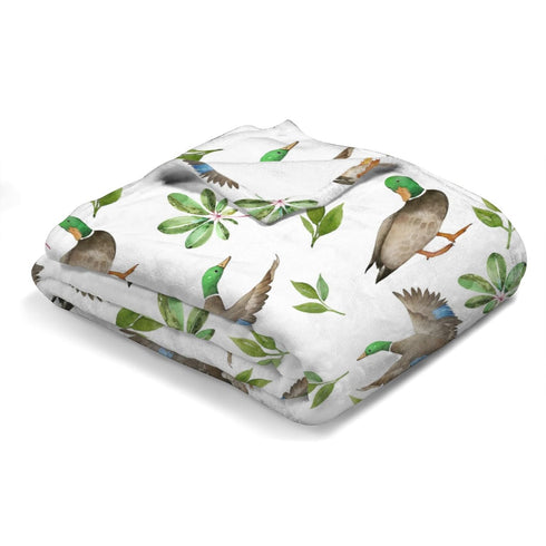 Mallard Duck Green Leaves Baby Blanket for Boys & Girls Duck Hunting Newborn Kids Toddler Baby Nursery Bed Blanket Stroller Crib Soft Warm Receivi...