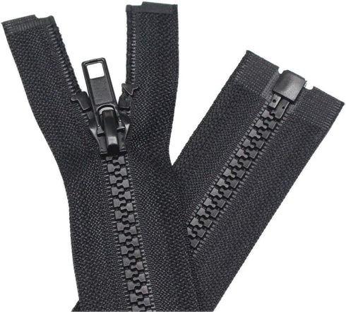 YaHoGa 2PCS #5 27 Inch Separating Jacket Zippers for Sewing Coats Jacket Zipper Black Molded Plastic Zippers Bulk (27" 2pc)...