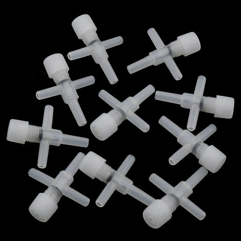 10PCS Air Line Connector Aquarium Fish Tank Air Pump Connector White Plastic Tee Cross Control Valve Suitable for Home Aquarium and Breeding Pond...