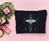Green Luna Moth Witch Makeup Bag, Goth Gothic Butterfly Moth Makeup Bag, Witch Witchy Gifts for Women, Moon Small Makeup Cosmetic Bag for Purse...
