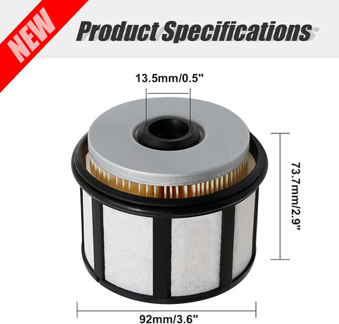 FD-4596 Fuel Filter Element 7.3L Powerstroke Diesel Replacement for Ford 2002-2003 E550 Super Duty 2000-2003 E450 Excursion 1999-2003 E350 F250 F3...