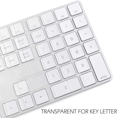 ProElife Keyboard Cover Skin for 2018-2017 Apple Magic Keyboard with Numeric Keypad A1843 US Enter MQ052LL/A Wireless Bluetooth Keyboard Ultra Thi...