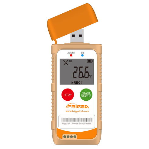 Frigga Temperature Humidity Data Logger Single Use Digital Temperature Recorder 100 Days High Accuracy USB Temperature Loggers Cold Chain 14400 Po...