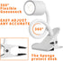 EAGLOD LED 3 Brightness Clamp Light?Portable Clip Light LED Lamp, USB Plug Clip on Desk Lamp,360°Flexible Gooseneck Night Reading Light,Desk/Table...