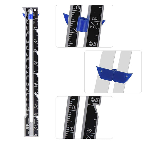 2 Pieces Sliding Gauge Measuring Sewing Tool, 5-in-1 Sliding Gauge Measuring Sewing Ruler Tool Fabric Quilting Ruler for Sewing Knitting Quilting ...