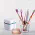 Denture Bath Case with Basket Denture Bath Cleaning Box Container Soaking Cup Cleaner Retainer Case Holder for Dentures for False Teeth...