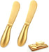 Butter Knife Golden Butter Knife Sst 2 Pcs Cheese and Butter Spreader Knive Set One-Piece Stainless Steel Butter Knife Spreader for Cold Butter Ch...