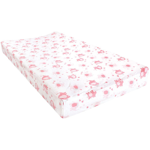 Luvable Friends Unisex Baby Fitted Changing Pad Cover, Girl Basic Elephant, One Size...