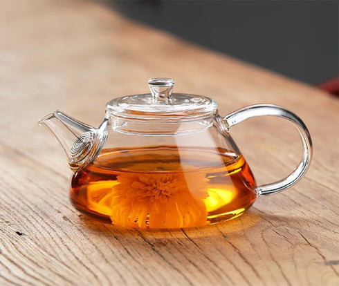 123Arts Mini Tea Pot, Glass Teapot, Clear Teapot, Small Teapot for One Person Use,7oz...