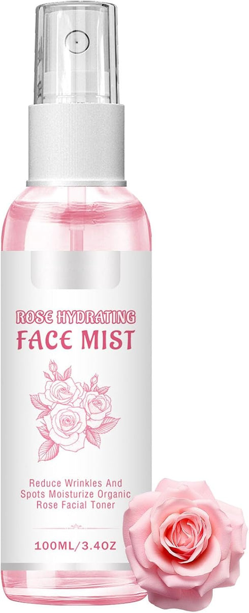 Rose Water Toner Spray for Face, Organic Rose Water Spray, Rose Deep Hydration Facial Toner, Refreshing, Close Pores and Soothe Skin, Anti Aging R...