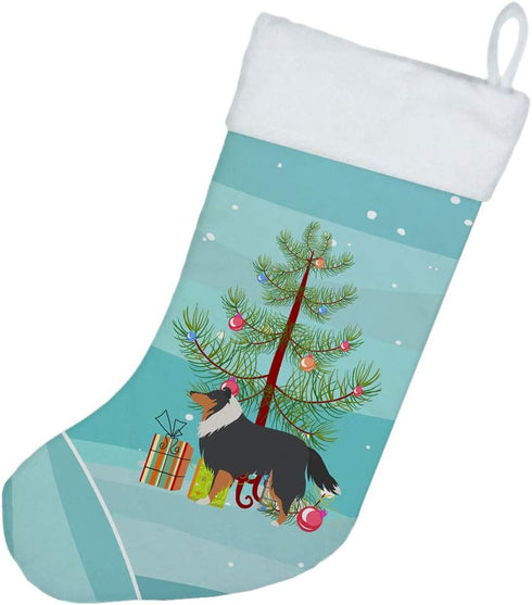 Caroline's Treasures BB2948CS Sheltie/Shetland Sheepdog Merry Christmas Tree Christmas Stocking Fireplace Hanging Stockings Christmas Season Party...