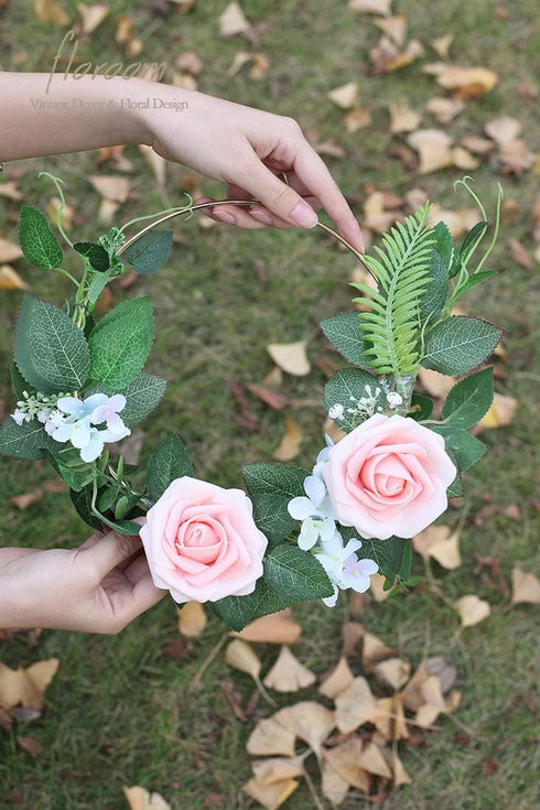 Floroom Artificial Flowers 25pcs Real Looking Blush Heirloom Foam Fake Roses with Stems for DIY Wedding Bouquets Pink Bridal Shower Centerpieces F...