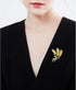 Yellow Wheat Brooch Gold Wheat Diamond Brooch Set Lapel Jacket Brooch Women Suit Lapel Brooch...