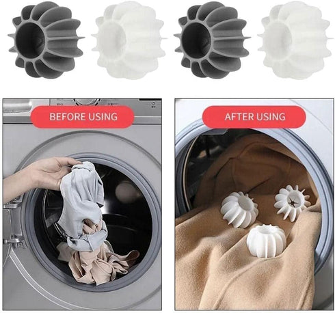 6Pcs Gray Laundry Ball Silicone Clothes Hair Cleaning Tool Pet Hair Remover Laundry Lint and Pet Hair Remover Balls for Reusable Cat Washing Hair ...