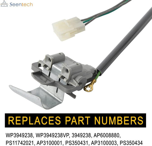 3949238 Washer Door Lid Switch by Seentech - Exact fit for Whirlpool & Kenmore Washers - Replaces for: WP3949238, WP3949238VP,AP6008880, PS11742021, AP3100001, PS350431